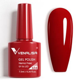 VENALISA Red Gel Polish 1 Pcs Red Color Gel Nail Polish Soak Off UV Gel DIY at Home Manicure Salon Nail Art For Girls Women
