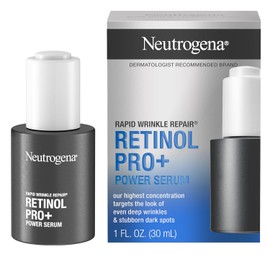Neutrogena Rapid Wrinkle Repair Retinol Pro+ Power Suero Facial, Suero Facial Antienvejecimiento Suave con Retinol Puro y Emolientes Nutritivos, No Comedogénico, Sin Parabenos, 1 onza líquida