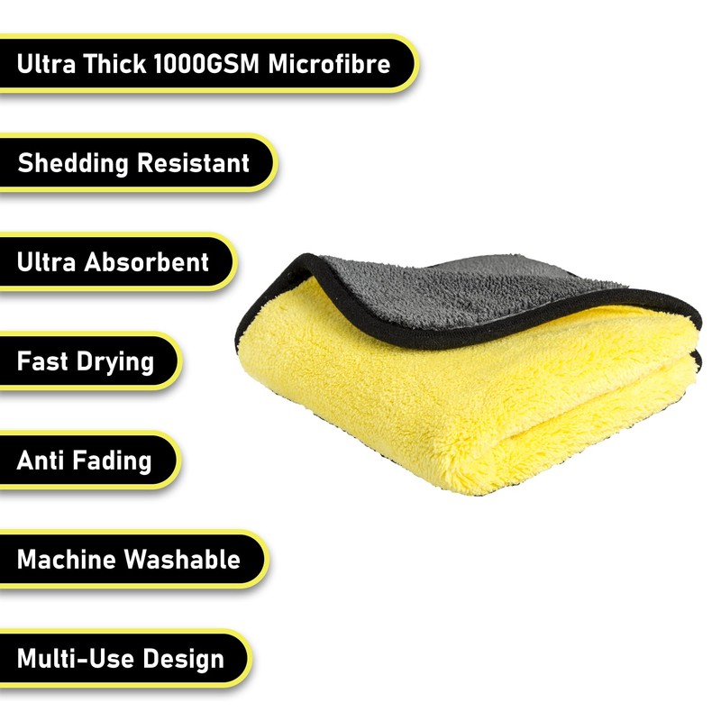Pro-Kleen Microfibre Cloth 1000GSM 40 x 40cm Cleaning Towel For