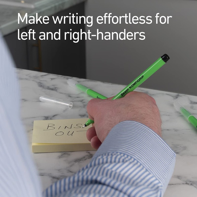 Swash THW12BK Komfigrip Handwriting Pens, Triangular Grip Handwriting Pen For