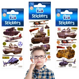Sticker Set for Kids, Military Vehicles Stickers
