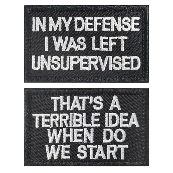 Jefuzh 2PCS Funny Patches, Morale Patch with Hook and Loop,