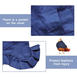 Petyoung 3 Pack Poultry Hen Saddle Apron w/Adjustable Strap, Rear Wing Protector Supplies Care Feathers Poultry Protector for Chicken Hen Duck Geese