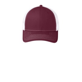 Port Authority Snapback Trucker Cap. C112, Maroon/ White, OSFA