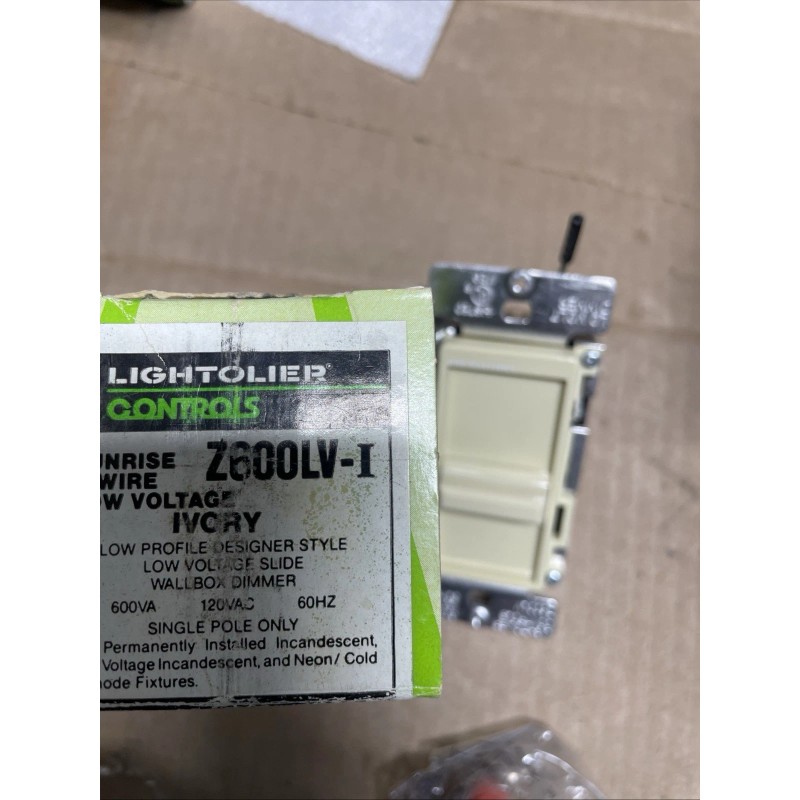 Lightolier Sunrise slide dimmer Z600LV-I 600VA DIMMER 120V