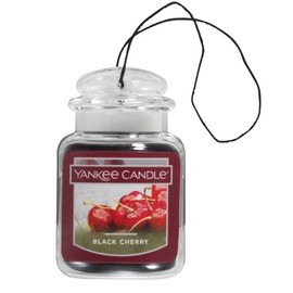 Yankee Candle Car Jar Ultimate Air Freshener Auto Aromas, 1 Black Cherry, 1 Clean Cotton, 1 Leather, 1 Lavender Vanilla (Variety Pack)