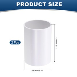 PATIKIL 83mm OD Straight Inline Duct Connector, 2 Pcs PVC Plastic Dryer Hose Connector Pipe Fitting Adapter Coupling for Straight Pipe Systems DIY, White