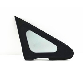 Black Moulding Style Tempered Driver Left Side Front Vent Window Vent Glass Compatible with Nissan Versa 4-Door Hatchback 2007-2013 Models