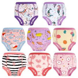 MOEMOE BABY Training Underwear 8 Packs Soft Cotton Absorbent Potty Training Pants for Toddler Boys and Girls 4 Years