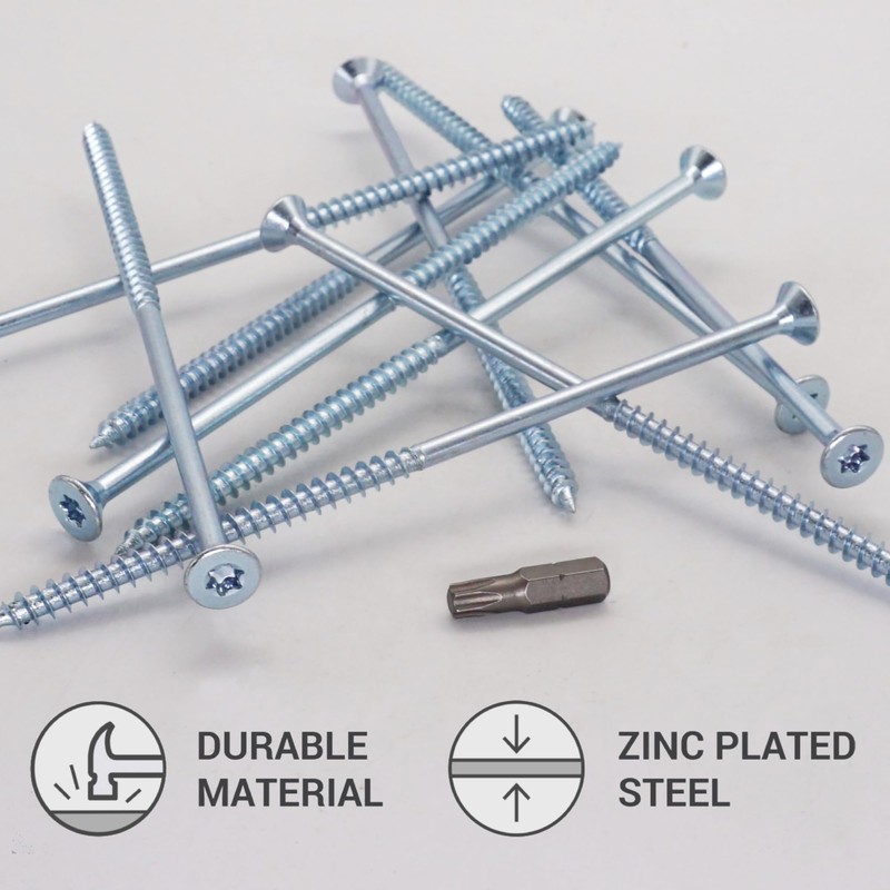 SKIR'CO Pack of 10 Galvanised Steel Wood Screws 6.0 x