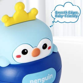 Yaozyety Baby Penguin Wobble Toys, Infant Roly-Poly Tumbler Musical Wobbler, Babies Sensory Development & Teething Toy for Newborn 3-12 Month Baby Toddler Boys and Girls Gifts