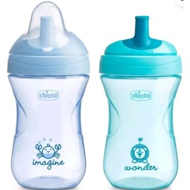 Chicco Set of Chicco Sport Spout Trainer Blue and Teal Cups 9 oz