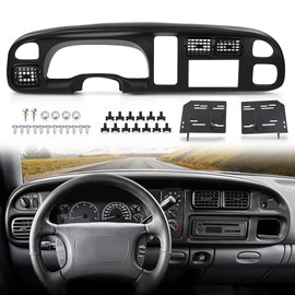 G-PLUS Dash Board Bezel Cover Double Din Compatible with Dodge Ram 1500 1998-2001/ Ram 2500 3500 1998-2002 Instrument Panel Cover w/Vent (Clips Included)