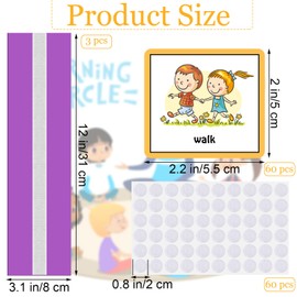 Geyee 60 Pcs Kids Visual Schedule Cards Daily Routine Chart Visual Wall Planner Cards Bulk for Autism Learning Materials Aspergers Adhd Home School Education Behavioral Tool(Purple)