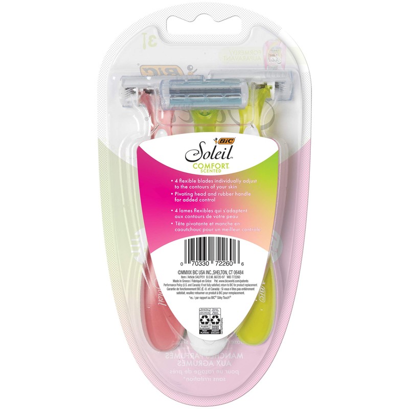 BIC Soleil Bella Sun-Twist Scented Women's 4 Blade Disposable Razor,