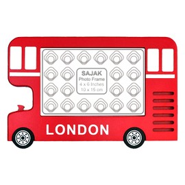 SAJAK 4x6 London Bus Picture Frame Tabletop Desktop Photo Holder Home Decor Souvenir Gifts