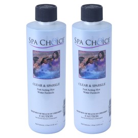 SpaChoice 1-Pint 2-Pack Premium Clear and Sparkle Hot Tub Clarifier, Spa Clarifier Hot Tub, Made in USA
