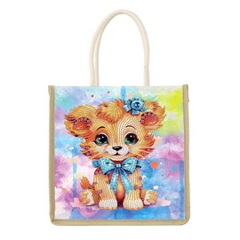 SHEGZHUC 26 x 26 cm diamond painting bag, diamond painting, shopping bags, carry bag, shoulder bag, diamond painting, fabric bag, cotton bag, handbag, craft set, gift, dogs, colourful