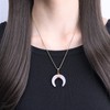 COAI Crescent Moon Crystal Rose Quartz Necklace for Women