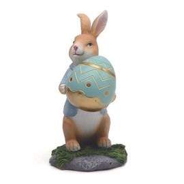 Easter Bunny Figurines with Carrot Cute Resin Bunny Rabbit Statue Resin Crafts Ornaments Easter Gifts for Children