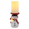 Mr. Christmas 6 in. Ceramic Lit Snowman Candle Holder and