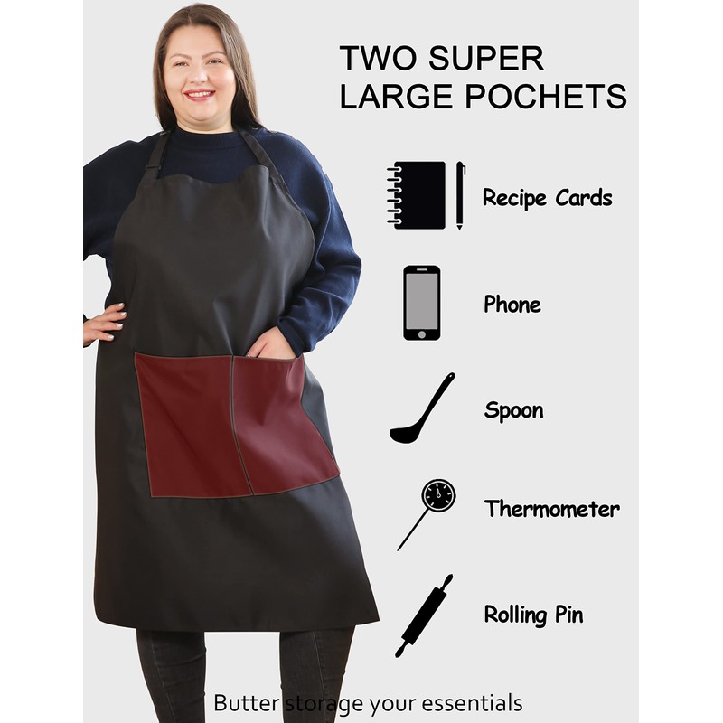 Plus Size Aprons for Women with Pockets Durable Long Adjustable