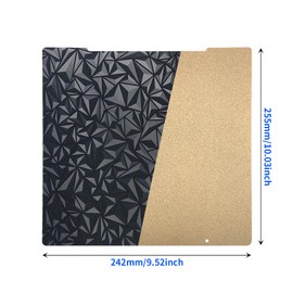 Imdinnogo 3D Printer Platform for Prusa MK4 I3 MK3 MK3S MK3S+ 253.8x241mm: Powder-Texture PEI PET Build Plate Fit for 3D Printing Project Spring Steel Sheet Removable and Flexible Bczamd