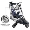 Stroller Rain Cover, Universal Black Clear Baby Travel Weather Shield