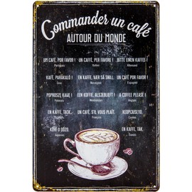 30 x 20 cm Weatherproof Coffee Café Tin Sign, Speciality Recipe, Decorative Overview Wall Sign, Kitchen Sign, Coffee House Culture