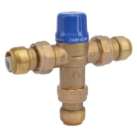 Cash Acme 3/4 Inch HG110-D Thermostatic Mixing Valve with SharkBite Union Connections, Brass Plumbing Fitting, 24505