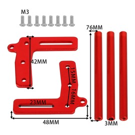 Pothyes Aluminum Front Bumper Bull Bars for 1/10 RC Crawler Axial SCX10 TRX4 LCG Chassis FJ40 Dodge Power Wagon Cab Cliffhanger Body (red)