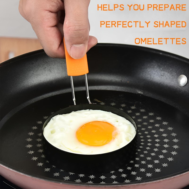 pcsfoe Pack of 2 Fried Egg Moulds, Fried Egg Moulds