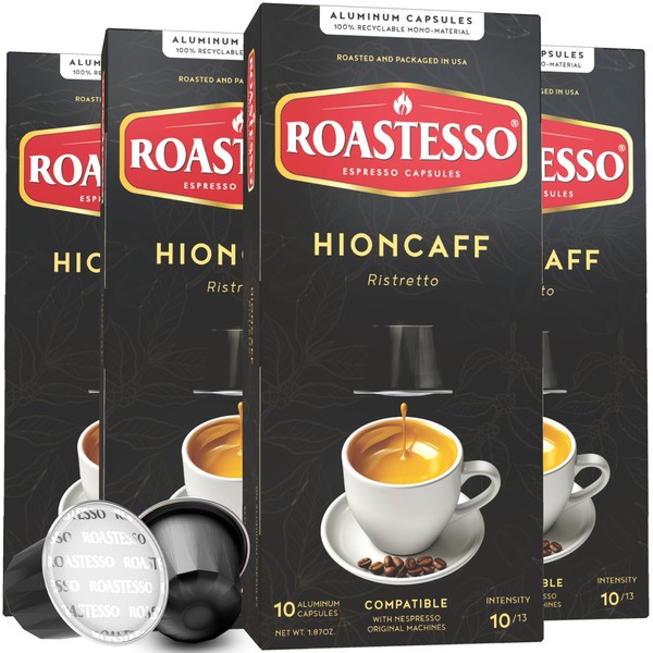 Roastesso Espresso Capsules, Hioncaff, Intensity 10, Compatible with Nespresso Original
