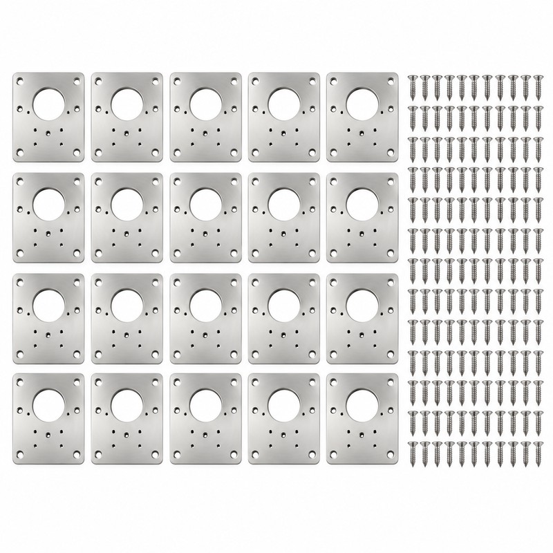 Stainless Steel Cabinet Hinge Repair Plates – 20 Sets with