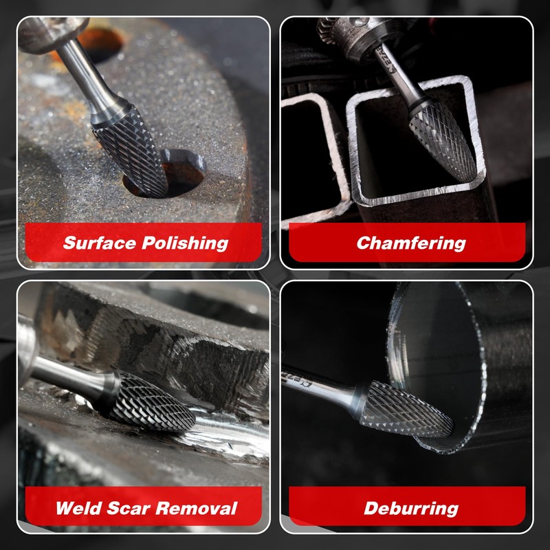 EZARC AlCrN Carbide Rotary Burr Bit (Pro), SF-5 Double Cut