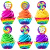 Tie Dye Cupcake Toppers and Cupcake Wrappers - 24 Cupcake