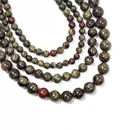 Malahill - abalorio semipreciosas para hacer joyas, se venden por bolsa, 5 hebras en el interior, piedra de sangre de Rusia, 8 mm