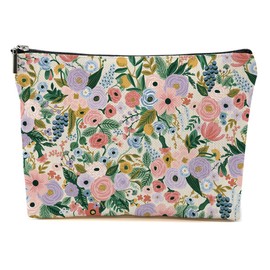 Retro Garden Rose Flowers Makeup Bag Floral Botanical Cosmetic Bag Friend Gifts for Women Girls Sisters Mom Aesthetic Zipper Pouch Travel Organizer for Friendship Christmas Thanksgiving Birthday
