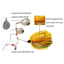 Fishing Spinner Baits Lures Hard Metal Spoon Spinnerbait Skirt Jig Lure Kit for Bass Pike Fishing(12pcs/lot)