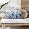 MIGEEN Blue Flower Throw Pillow Covers 12x20 Inch Chinoiserie Pillow