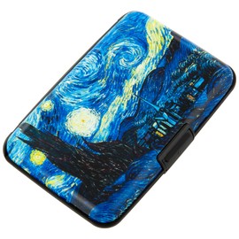 Kaabao Credit Card Holder for Women Men RFID Blocking Metal Wallet Slim Business Aluminum ID Hard Case (van Gogh The Starry Night)