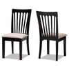 Baxton Studio Set of 2 164-10521-AMZ Dining Chairs, Sand/Dark Brown