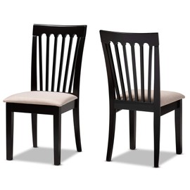Baxton Studio Set of 2 164-10521-AMZ Dining Chairs, Sand/Dark Brown