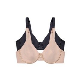 Vanity Fair Vanity Fair Women's Beauty Back Minimizer Full Figure Underwire Bra 76080, Damask Neutral/Midnight Black, 38D