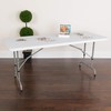 Flash Furniture 6-Foot Height Adjustable Granite White Plastic Folding Table