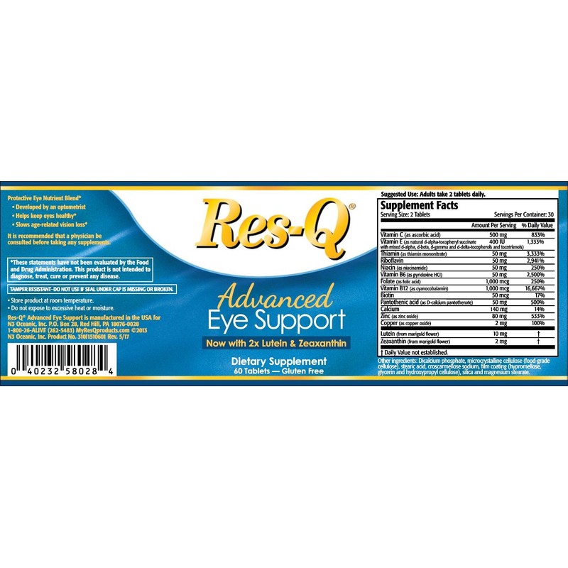 Res-Q Advanced Eye Support with 14 Critical Eye Nutrients 3-Pack