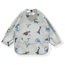Three Mushroom Meal Apron, Long Sleeve, Baby Apron, Baby Apron, Children, PU Material, Waterproof, Scandinavian Style, For Nursery Schools, Outings, Boys, Girls, Baby Showers, Dirty Resistant, Easy To