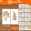 soitzhoc 24 sheets stencils for painting on wooden boards,flower stencils
