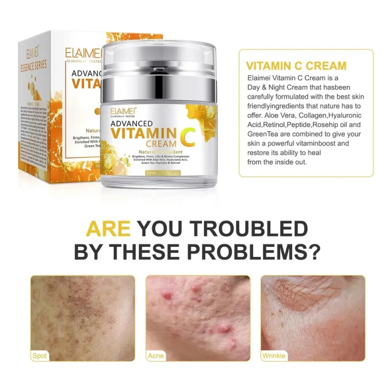Crema Antiedad Elaimei Advanced Vitamin C Colágeno Día Noche 50ml