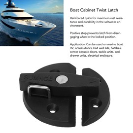 Boat Cabinet Twist Latch Kit, 4 Sets Turn Button Latch Loft Hatch Catch Reinforced Nylon 59mm Round Turn Button Lock Latch for Yacht Rv Door Cabinet Hatch Boat Hatch Twist Lock